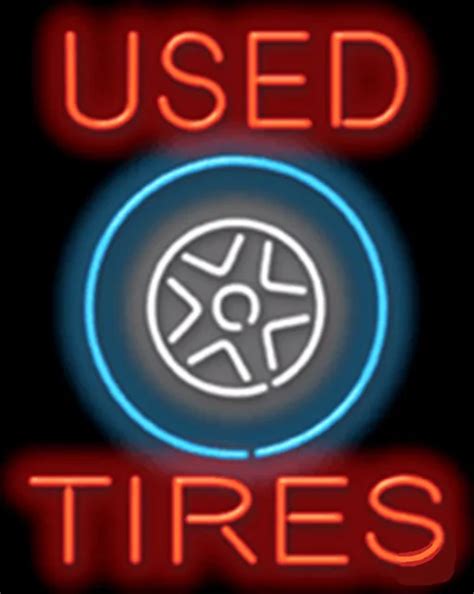 Used Tires Trucks & SUVs Car Glass Tube Car neon sign Businese Handcrafted Automotive Shop Store ...