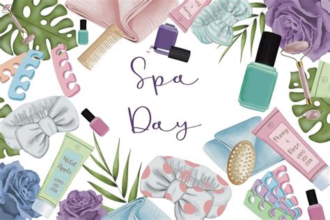 Spa Day Clipart Bundle| Beauty Products Illustration