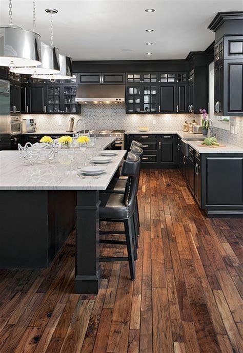 50 Black Kitchen Design Ideas with White Color Accent | Rustic ...