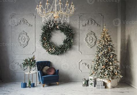 Room with Christmas tree 5707889 Stock Photo at Vecteezy