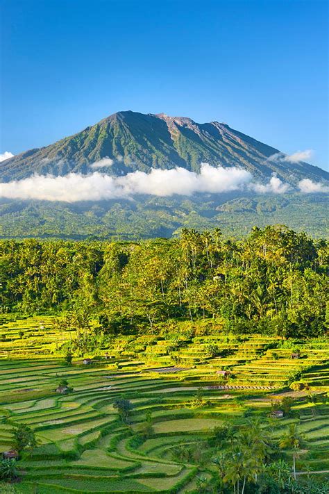 Gunung Agung Volcano And Rice Terrace Photograph by Jan Wlodarczyk ...