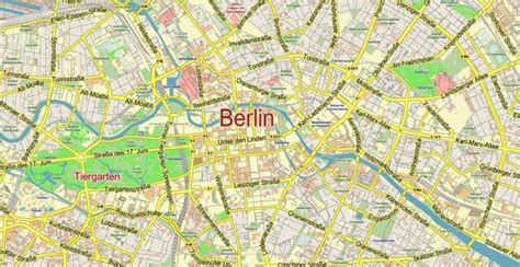 Berlin Germany PDF Vector Map: City Plan Low Detailed (for small print ...