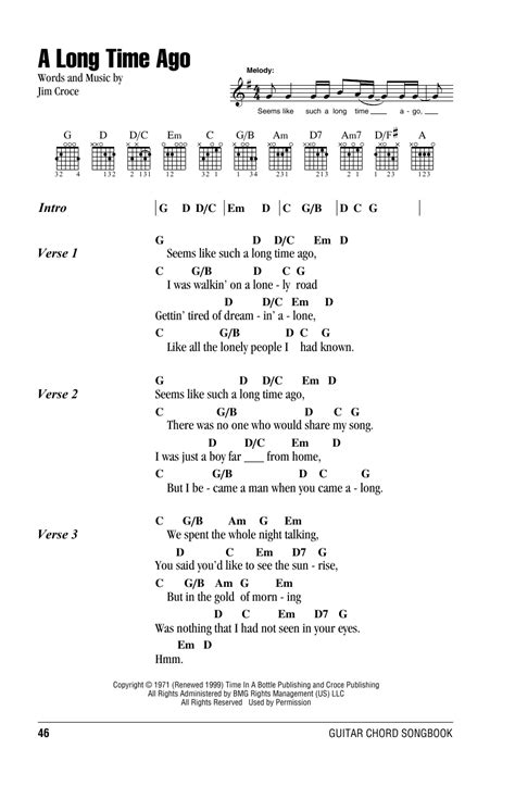 A Long Time Ago by Jim Croce - Guitar Chords/Lyrics - Guitar Instructor