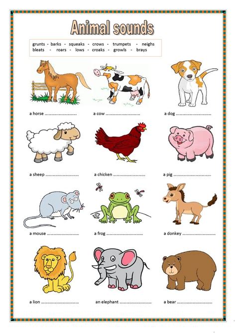 What Does The Fox Say - Animal Sounds Worksheet - Free Esl Printable | Animal Sounds Printable ...