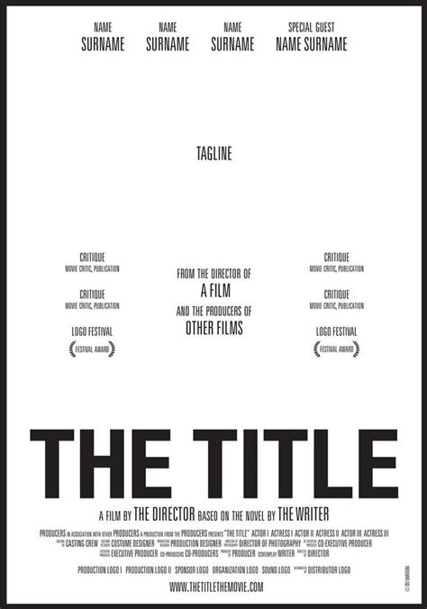 THE TITLE | Movie poster template, Itinerary template free, Travel itinerary template