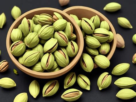 Premium AI Image | Pistachios in bowl on dark background nuts green fresh inshell pistachios ai ...
