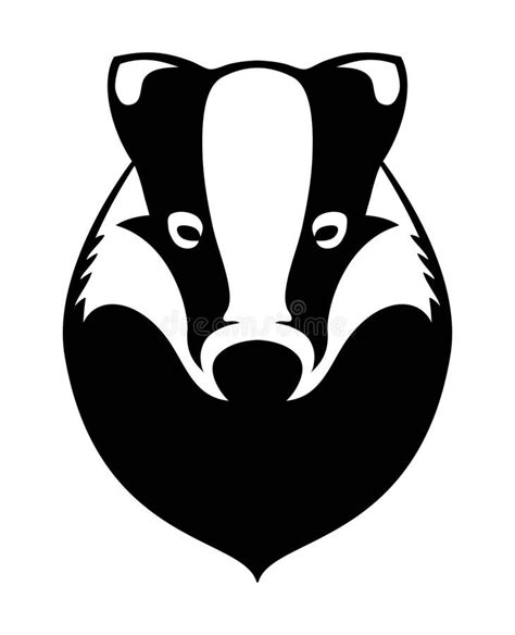 Vector forest badger head stock vector. Illustration of drawing - 302180278