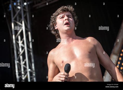 The Danish band Lukas Graham performs a live concert at the Swedish music festival Bråvalla ...