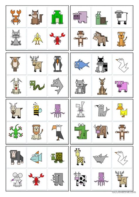 32 BINGO CARDS - ANIMALS pictur…: English ESL worksheets pdf & doc