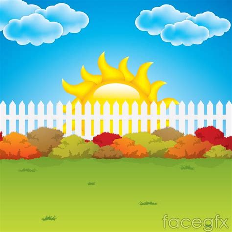 Cartoon garden background vector