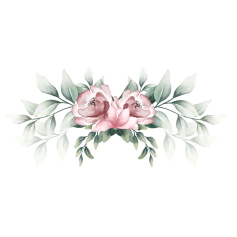 Bouquet of pink watercolor flowers 13855152 PNG