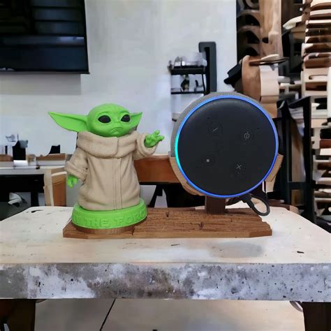 Suporte Alexa Echo Dot 3 Baby Yoda Star Wars Mandalorian - Presente, decoração criativa, música ...