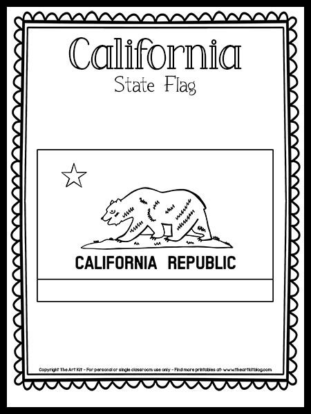 California State Flag Coloring Page: {Free Printable!} - The Art Kit