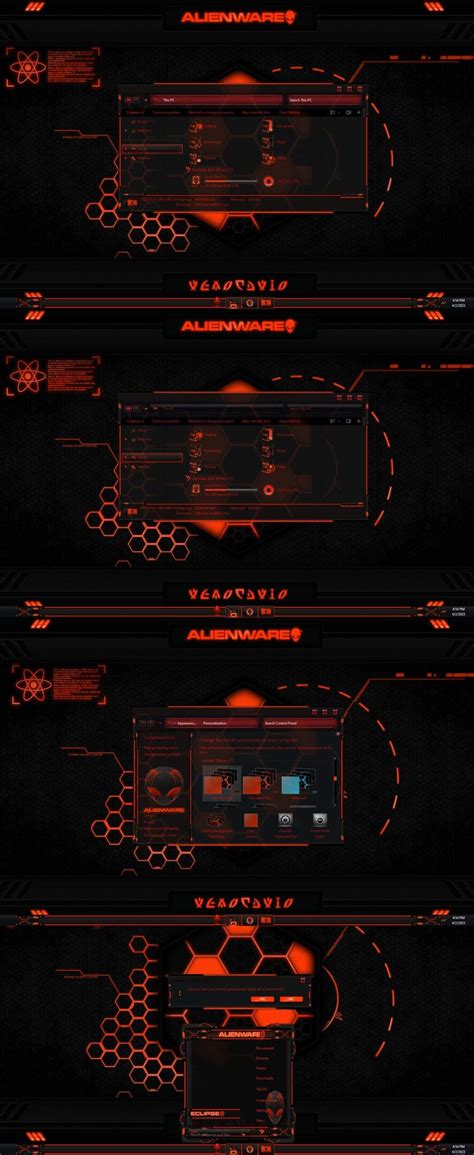 Alienware RED Big Border Theme For Windows 11 - Cleodesktop