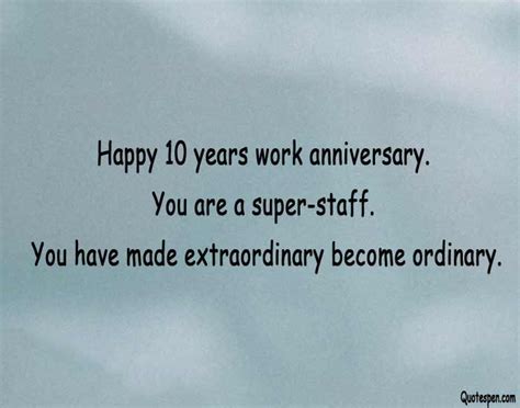 Happy 10th Years Work Anniversary Quotes, Wishes, Messages Work Anniversary Quotes, Anniversary ...