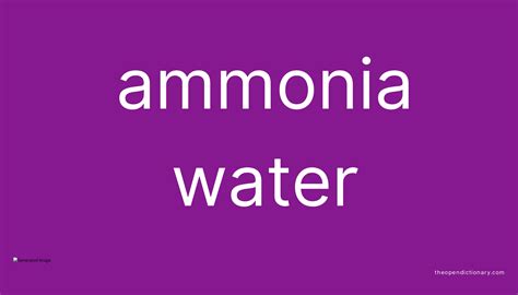 Ammonia water | Meaning of Ammonia water | Definition of Ammonia water ...