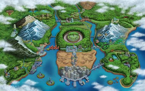 Both Unova maps photoshopped together. : r/pokemon