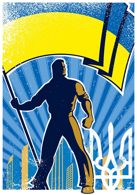 Ukraine Flag Bearer Poster 35489869 Vector Art at Vecteezy