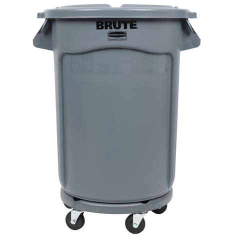 Rubbermaid Brute 32 Gallon Trash Can, Lid, & Dolly Set