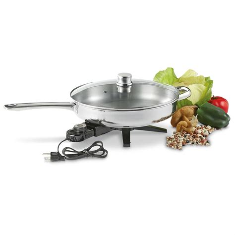 Stainless Steel Electric Skillet - 612001, Kitchen Appliances at Sportsman's Guide