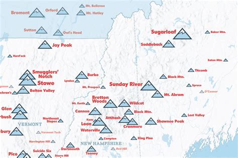 Northeast Ski Resorts Map 24x36 Poster | Etsy