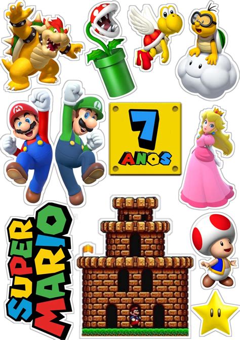 Pin de Rute B&S en Topper de bolo | Decoracion de mario bros, Cumple de ...