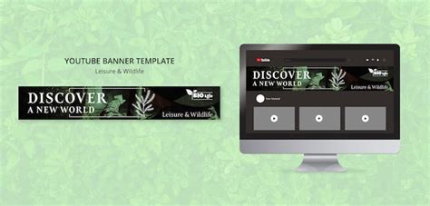 Premium PSD | Nature and wildlife youtube banner template