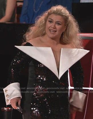 WornOnTV: Kelly Clarkson’s sequin off-shoulder mini dress on The Voice ...