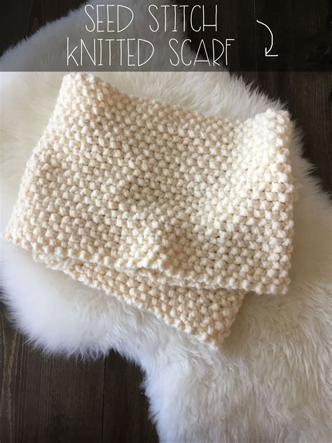 Seed Stitch Knitted Scarf | Seed stitch, Seed stitch knit, Knitted scarf