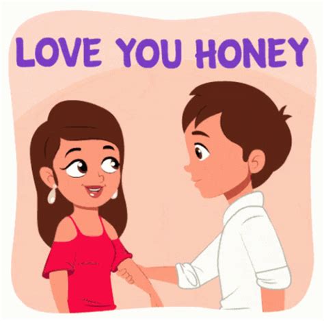 Love You Honey Hug Hug Love Couple Sticker - Love You Honey Hug Hug Love Couple - Discover ...
