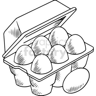 eggs in a carton on a white background, hand drawn doodle style illustration