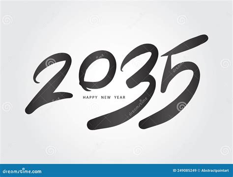 2035 Year, Happy New Year 2035 Vector, 2035 Number Design Vector ...