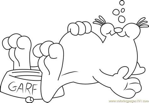 Garfield Sleeping Coloring Page - Free Garfield Coloring Pages : ColoringPages101.com