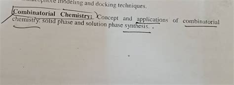 Combinatorial Chemistry: Concept and applications of combinatorial chemis..