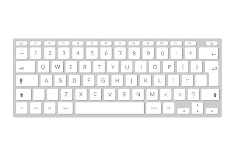 Vector white mobile computer keyboard, keypad