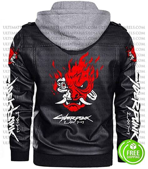 Cyberpunk 2077 Black Leather Jacket Cosplay | Samurai Jacket Replica