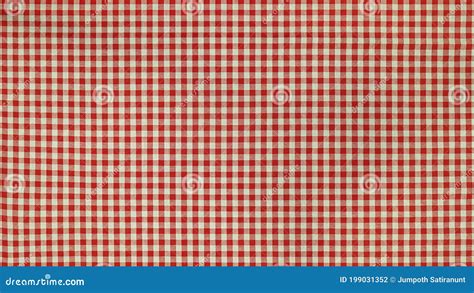 Texture of Tablecloth, Checkered Pattern and Red Tone, Cloth Wallpaper Background. Stock Photo ...