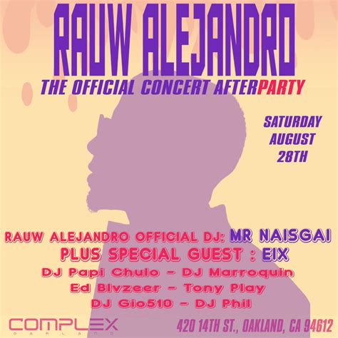 Buy Tickets to Official Rauw Alejandro Concert After Party in Oakland ...