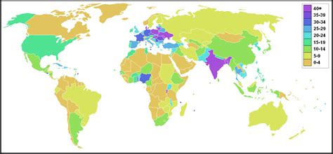 World map of arable land, percentage by country : r/MapPorn