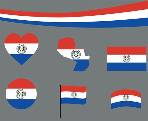 Paraguay Flag Map Ribbon And Heart Icons Vector Illustration Abstract 3087347 Vector Art at Vecteezy