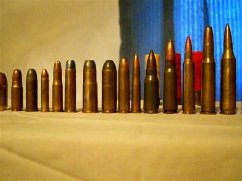 Comparison of ammo from .22 to .50 Cal. - YouTube