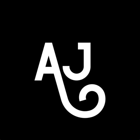 AJ letter logo design on black background. AJ creative initials letter ...