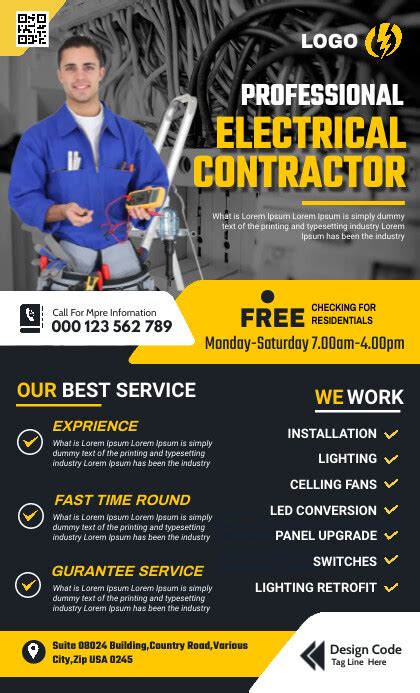 Copy of professional electrical service flyer | PosterMyWall