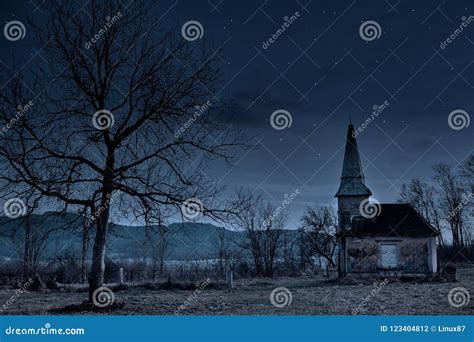 Night graveyard stock photo. Image of dusk, cemetery - 123404812