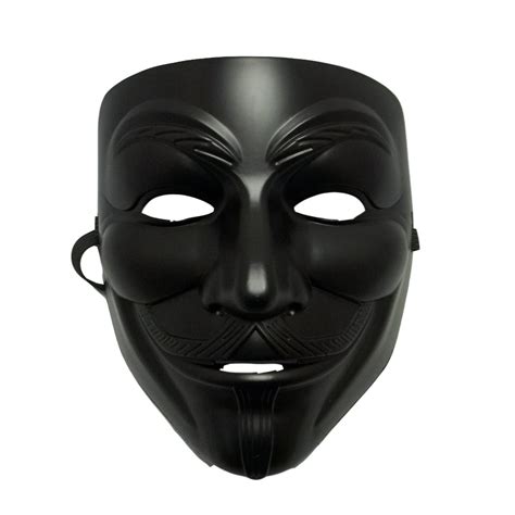 Black Guy Fawkes Anonymous V for Vendetta Halloween Costume Mask - Walmart.com - Walmart.com