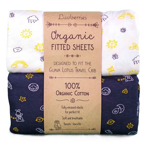 Amazon.com : Guava Lotus Travel Crib Sheets (Set of 2) - 100% Organic ...