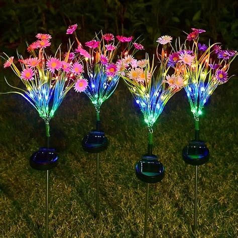 Solar Garden Lights Outdoor Chrysanthemum Solar Outdoor Lights ...