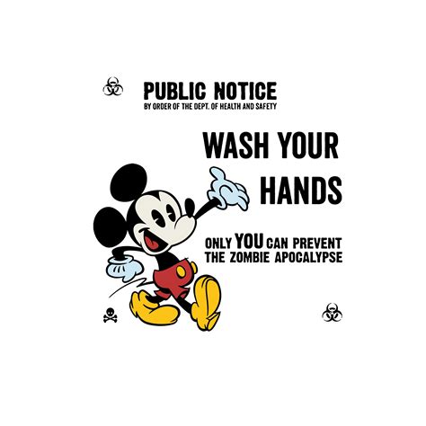 Wash Your Hands Zombies Mickey Mouse SVG Png Eps Dxf Pdf - Etsy