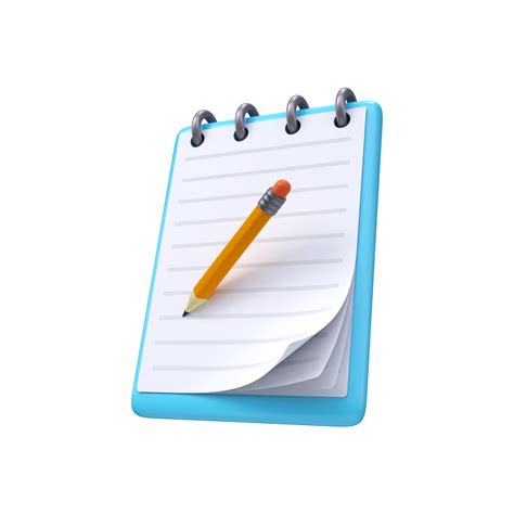 Notepad with pencil icon. 3d illustration 22451232 PNG