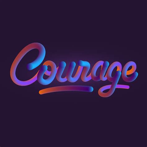 Courage colorful gradient typography lettering | Frases, Realidad